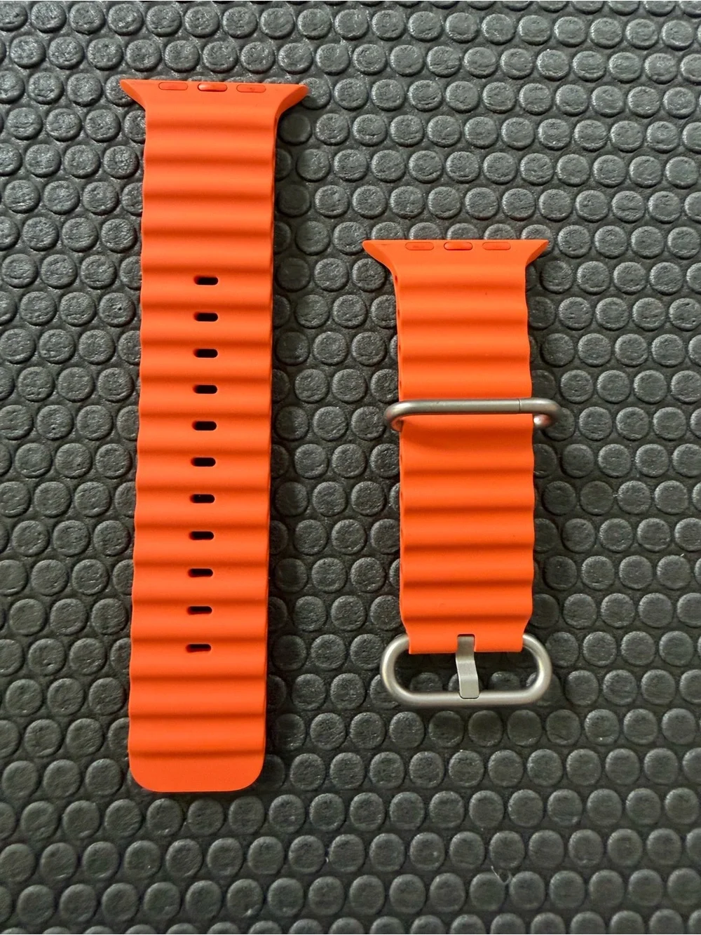 Apple Original Orange Ocean Band  Ultra 49mm with Titanium Hardware